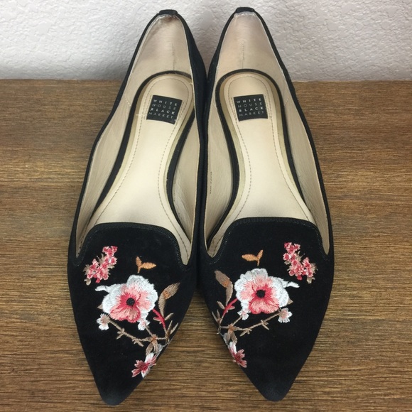 White House Black Market Shoes - White House Black Market Black Suede Flats 6.6